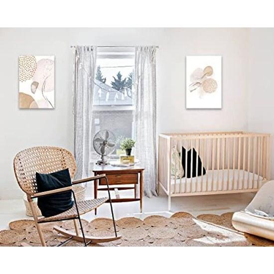 Wall-mounted Nordic plant wood beige abstract painting 2 pieces frame monochrome art poster room decoration wall finished product wooden (30x40cm