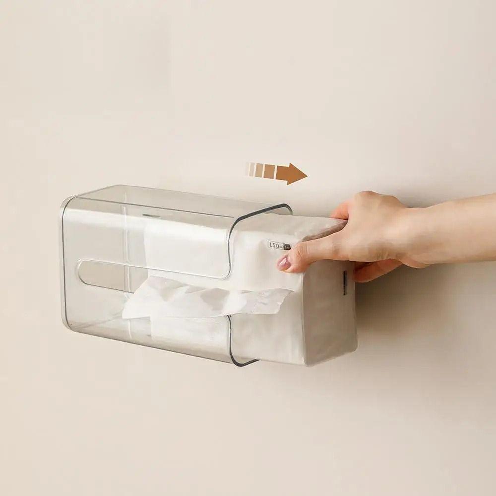 Removable Toilet Paper Holder Waterproof Paper Towel Storage Rack Suction Cup Tissue Box Kitchen