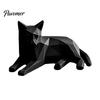 Minimalist Geometric Cat Figurines 3D Printed Figurine, Desktop Sculpture for Lovers, Creative Desk Accessories Women Nordic Style Small Animal Statue