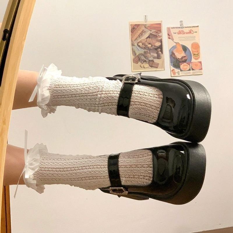 Модная женская обувь на толстом каблуке, осенняя новинка, с круглым носком, с мелким вырезом, на толстой подошве, противоскользящая, износостойкая, туфли Мэри Джейн