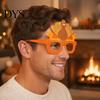 Cute Thanksgiving Gift for Parties Turkey Glasses, Funny Harvest Party Eyewear Kids Festive Orange Holiday Decorations Adults, Felt Pumpkin