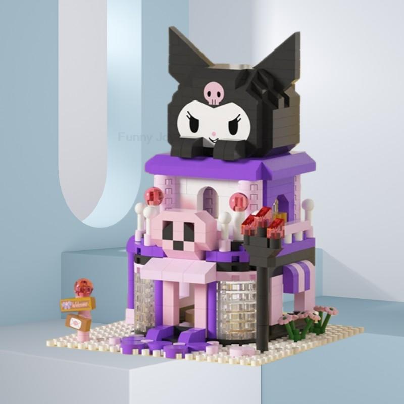 Cartoon Anime Blocks Kuromi My Melody Cinnamoroll Mouse Building Blocks Doll Toy Kids Birthday Gift