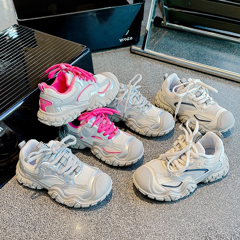 Осенние детские кроссовки для мальчиков, массивные нескользящие детские повседневные туфли, модные универсальные дышащие школьные баскетбольные туфли для девочек