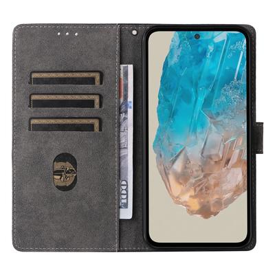 Чехол для Samsung Galaxy M35 5G с ремешком, кожаный флип-чехол для телефона с RFID-защитой