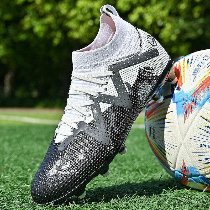 Футбольные бутсы унисекс, высокие эластичные гвозди для мужчин и женщин, эластичные носки для подростков, тренировочная обувь, футбольные бутсы с искусственной травой