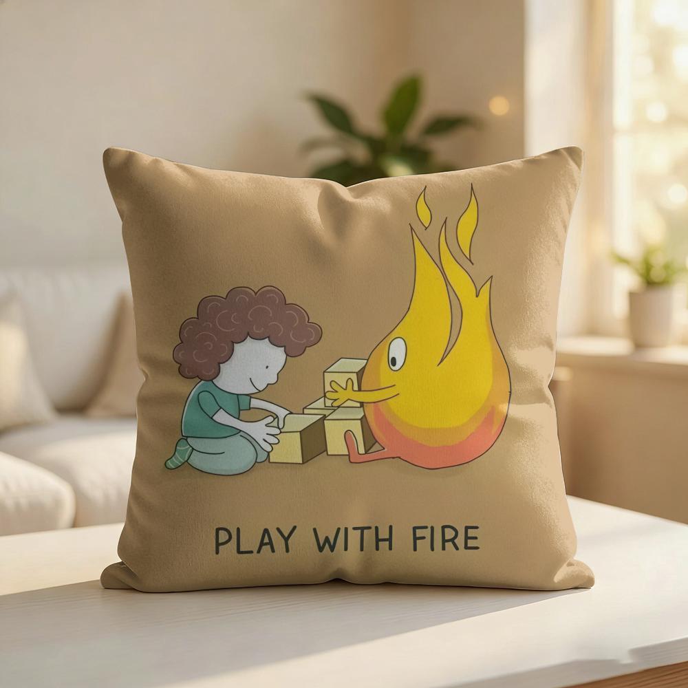 Funny Fancy Abstract Ins Art Cushion Cover Silky Short Plush Invisible Zipper Dustproof Sofa Pillow Case For Home Decor