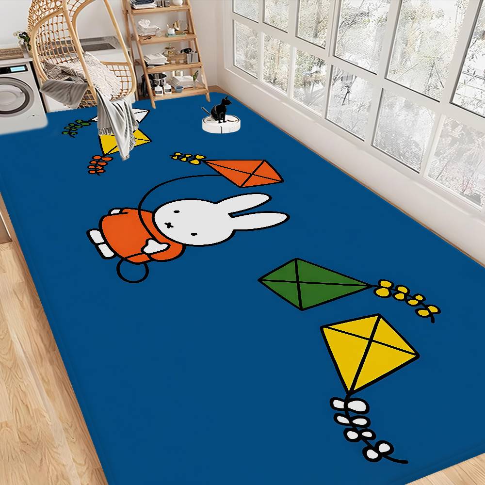 M-Miffy Kawaii Bathroom Mat Non-Slip Laundry Room Mat Laundry Decor Balcony Child Living Room Toilet Rug