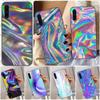 Чехол для телефона с голографическим красочным узором для Samsung A91 A81 A73 A72 A71 A30S A20 A12 A13 A52 A53 4G 5G, мягкий черный чехол для телефона