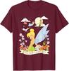 Hot Fashion Casual Disney Peter Pan Tinker Bell Never Land Flowers and Flight T-Shirt S-4XL Four Seasons