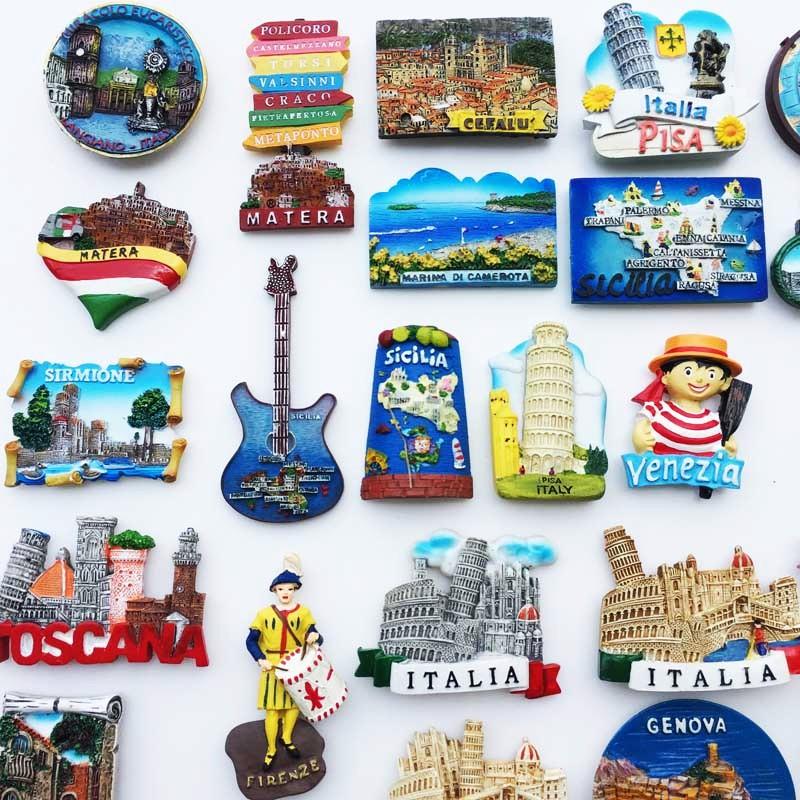 Италия Милан Магнит на холодильник Сувениры Венеция Рим Пиза Флоренция Магнитные магниты Смоляные наклейки на холодильник Украшения для дома Подарки
