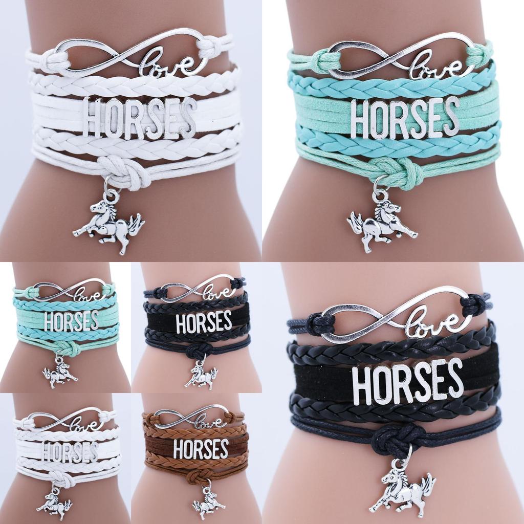 Подвеска-лошадь из сплава, браслет ручной работы, модный европейский и американский стиль, идеальный подарок для празднования годовщины