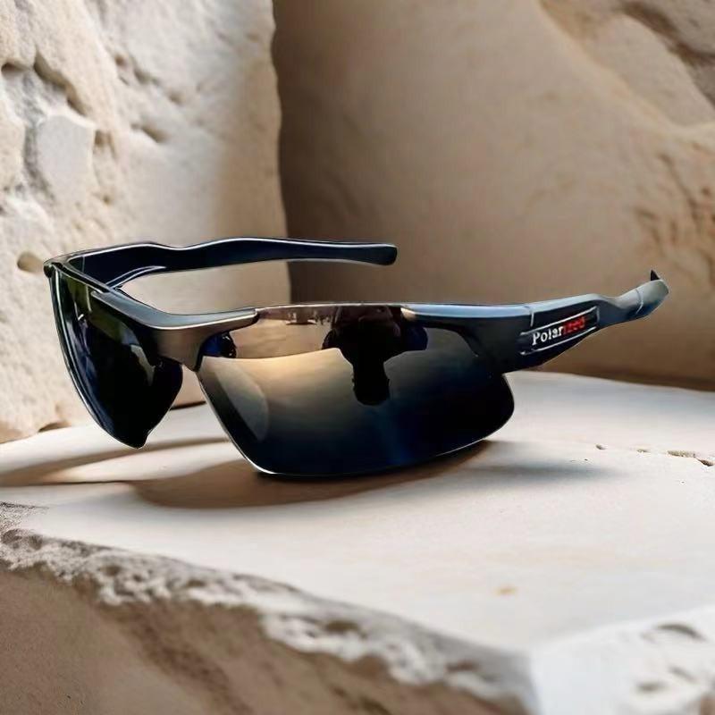 Новые мужские спортивные солнцезащитные очки с полуободком Модные мужские уличные очки для езды на велосипеде Рыболовные очки Очки с защитой UV400