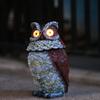Милые скульптуры животных, легкая смоляная садовая статуя, лампа, поделки, сова, солнечный свет, газон