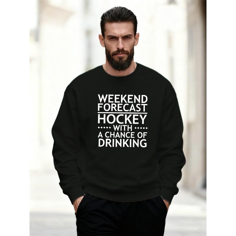Мужская повседневная толстовка с круглым вырезом WEEKEND FORECAST HOCKEY с возможностью выпить