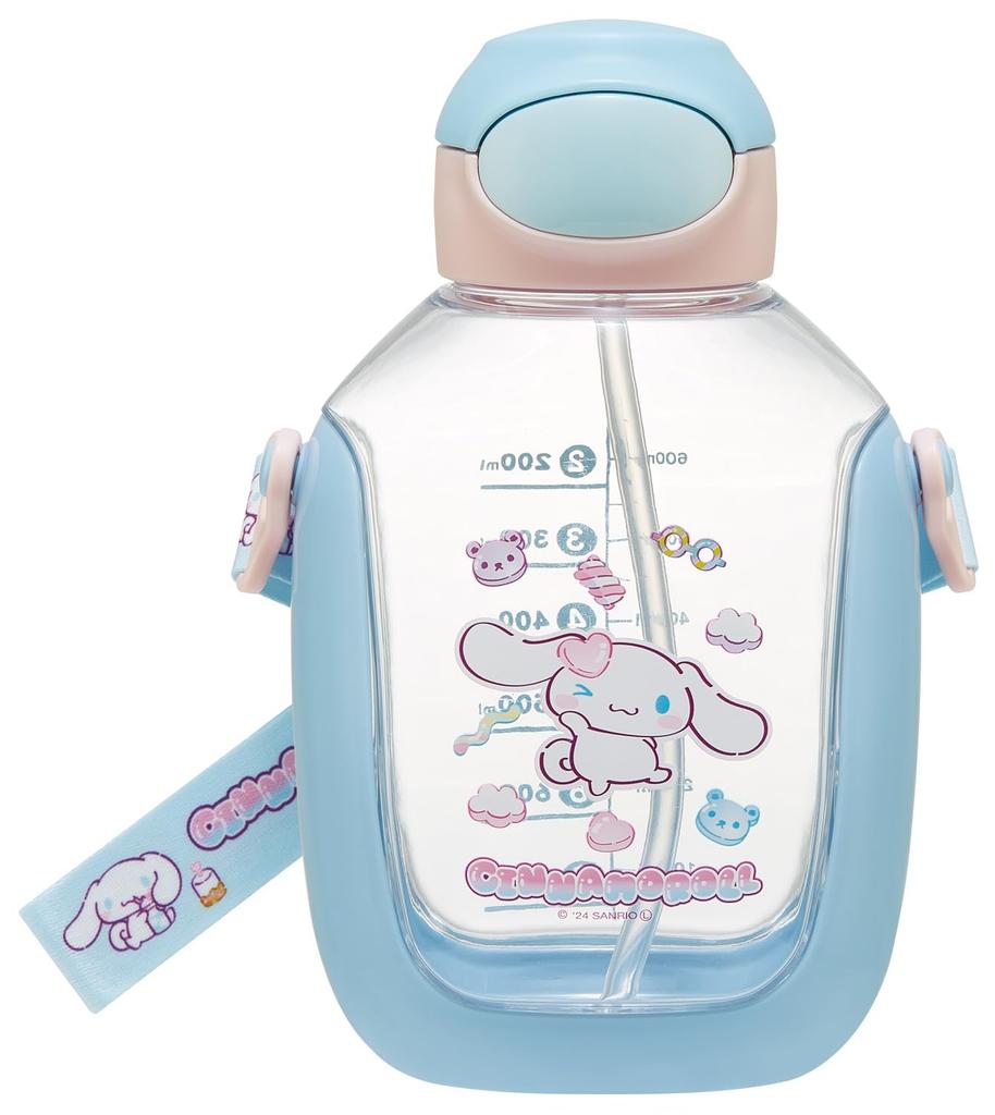 Skater One Push Straw Bottle Water Bottle with Shoulder Belt 780ml Sanrio Cinnamoroll Marsh Gumi PDSH8DX