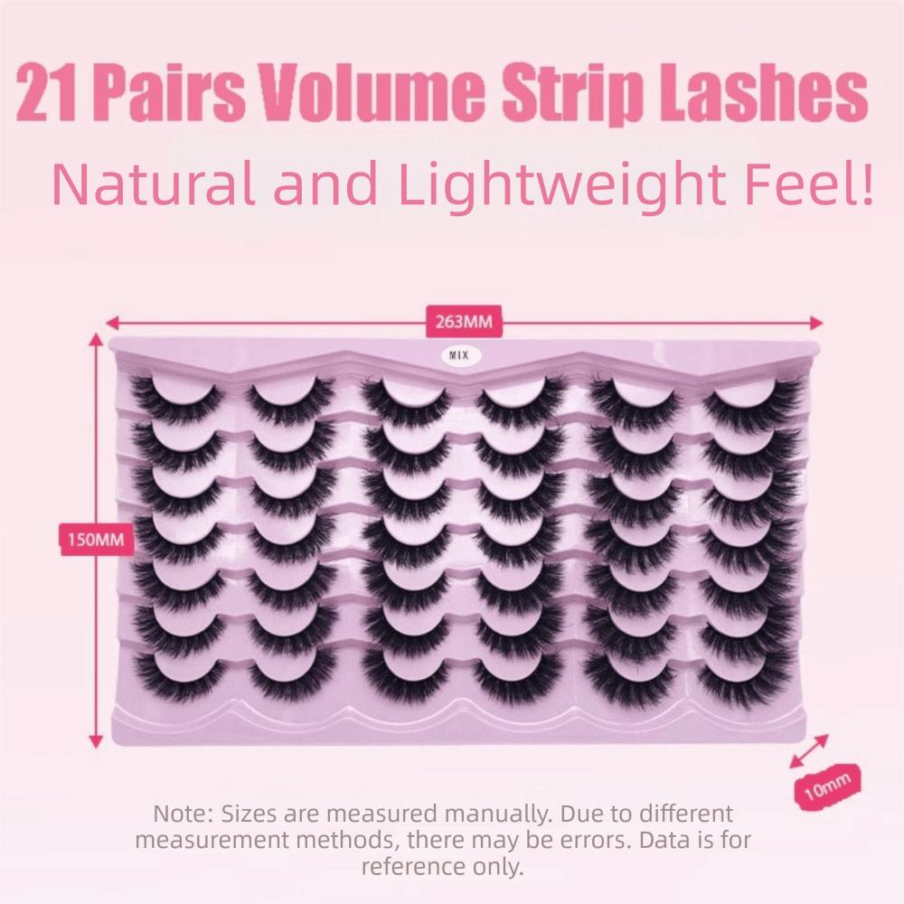 Delicate 21 Pairs Volume Strip Lashes Stage Dramatic False Eyelashes Party & Festival Makeup