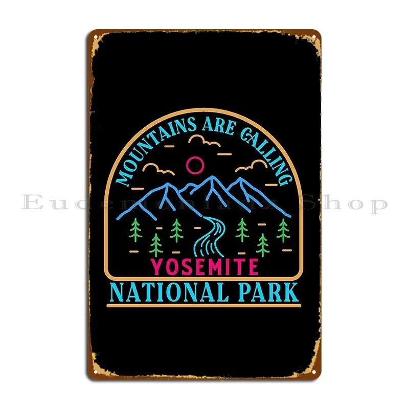 Yosemite National Park Line Art Metal Sign Poster Bar Cave Home Customized Living Room Tin Sign Poster