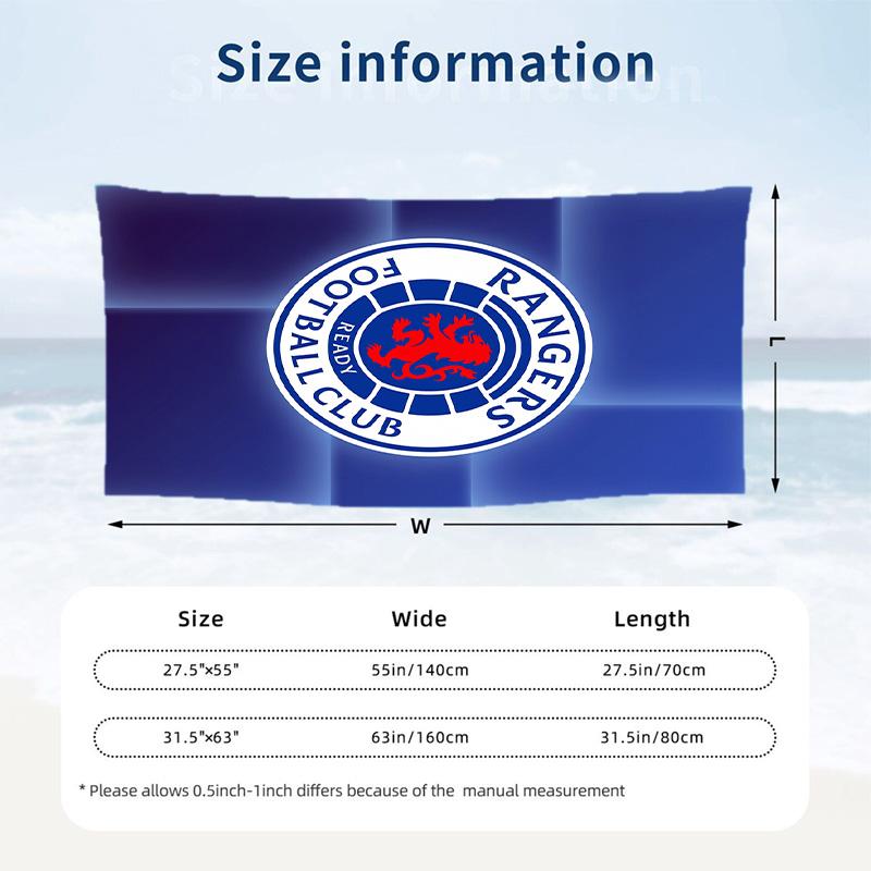 Rangers FC принт Быстросохнущее пляжное полотенце Микрофибра Впитывающее Портативное для путешествий Полотенце для плавания