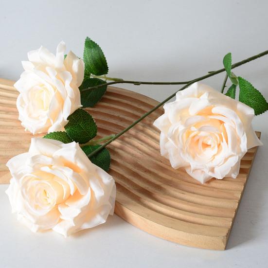 Искусственный цветок розы Yousheng, реалистичный букет роз на длинном стебле с 3 головками цветов для свадебного центра стола, домашней вечеринки