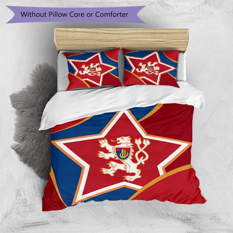 Czech Republi Football Printed Bedding 3 Piece Set Cozy Breathable Bed Cover Set as Housewarming Holiday Gift