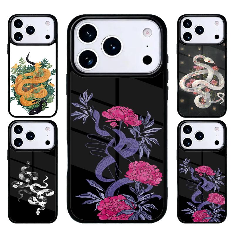 Чехол для телефона "Змея и папоротник" для iPhone 17 Air 16 15 14 13 12 11 Pro Max Plus