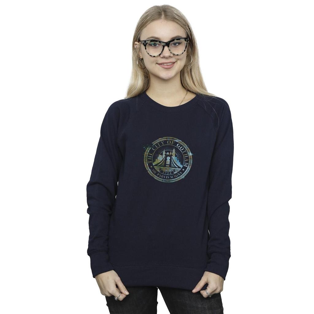 DC Comics Womens/Ladies The Batman City Of Gotham Magna Crest Sweatshirt