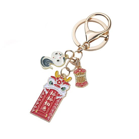 Китайский стиль брелок кулон змея бирка шарм металлический орнамент кошелек рюкзак автомобиль брелок подвесное украшение