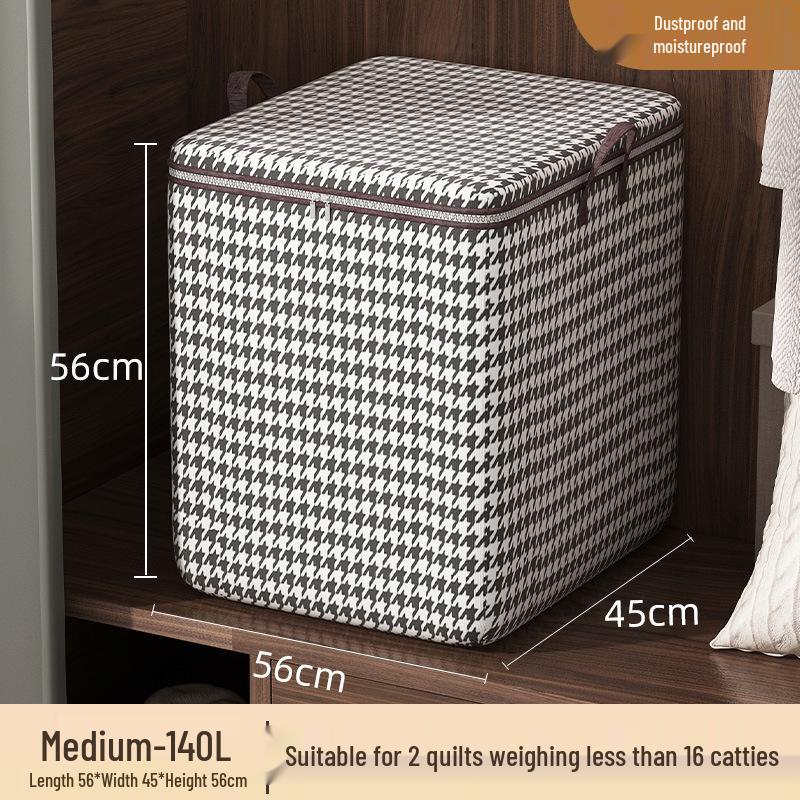 Сумка для хранения одеял в клетку «гусиная лапка» большой вместимости, влаго- и плеснестойкая, нетканая сумка для переезда