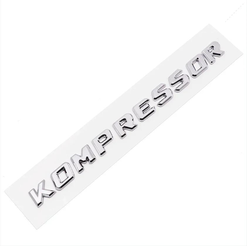 AAXR1 3D ABS Kompressor Letters Car Rear Trunk Fender Emblem Badge Car Sticker Decals For Mercedes C230 C200 C180 SLK CLK 200k SL CLS