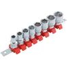 (SK11) Non-slip Socket Set Hexagon SHS308X Clip Color: Red Drive Angle: 9.5mm 8 Pieces 1 Set