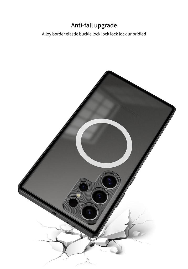 Металлический чехол-книжка на кнопке-защелке с одной стороны для Samsung S25Ultra/S25+/S24+