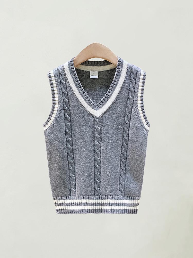 Унисекс вязаный школьный жилет: Теплая школьная форма для весны и осени