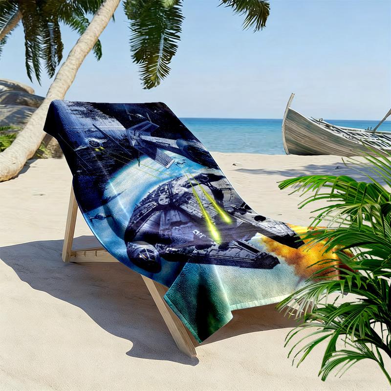 Millennium Falcon Print Beach Towel, Large Soft Quick Dry Towel for Beach Camping Swimming