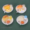 1 Set 1/12 Dollhouse Simulation Breakfast Mini Egg Bread Milk Model Dollhouse Kitchen Scene Decoration Pretend Play Toys