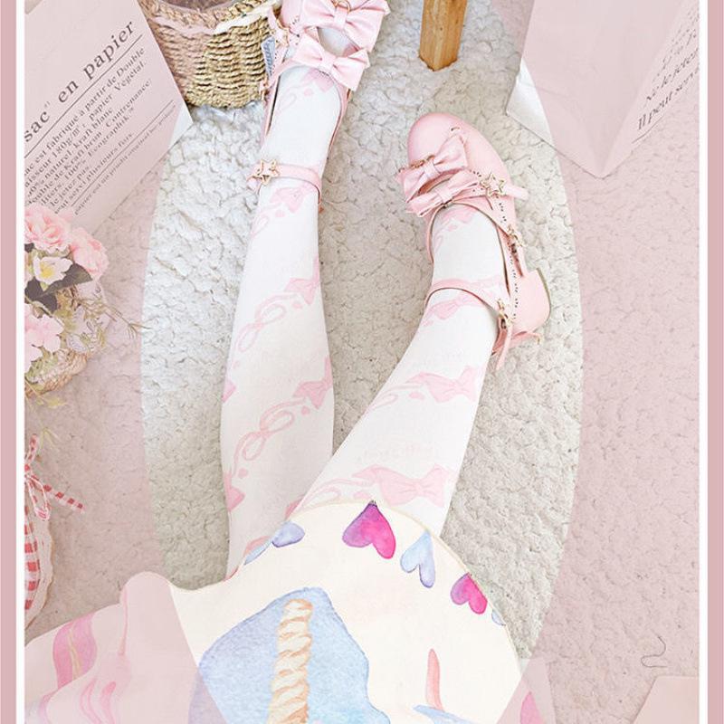 Колготки Lolita Soft Girl длиной до колена - милые летние/осенние утягивающие носки