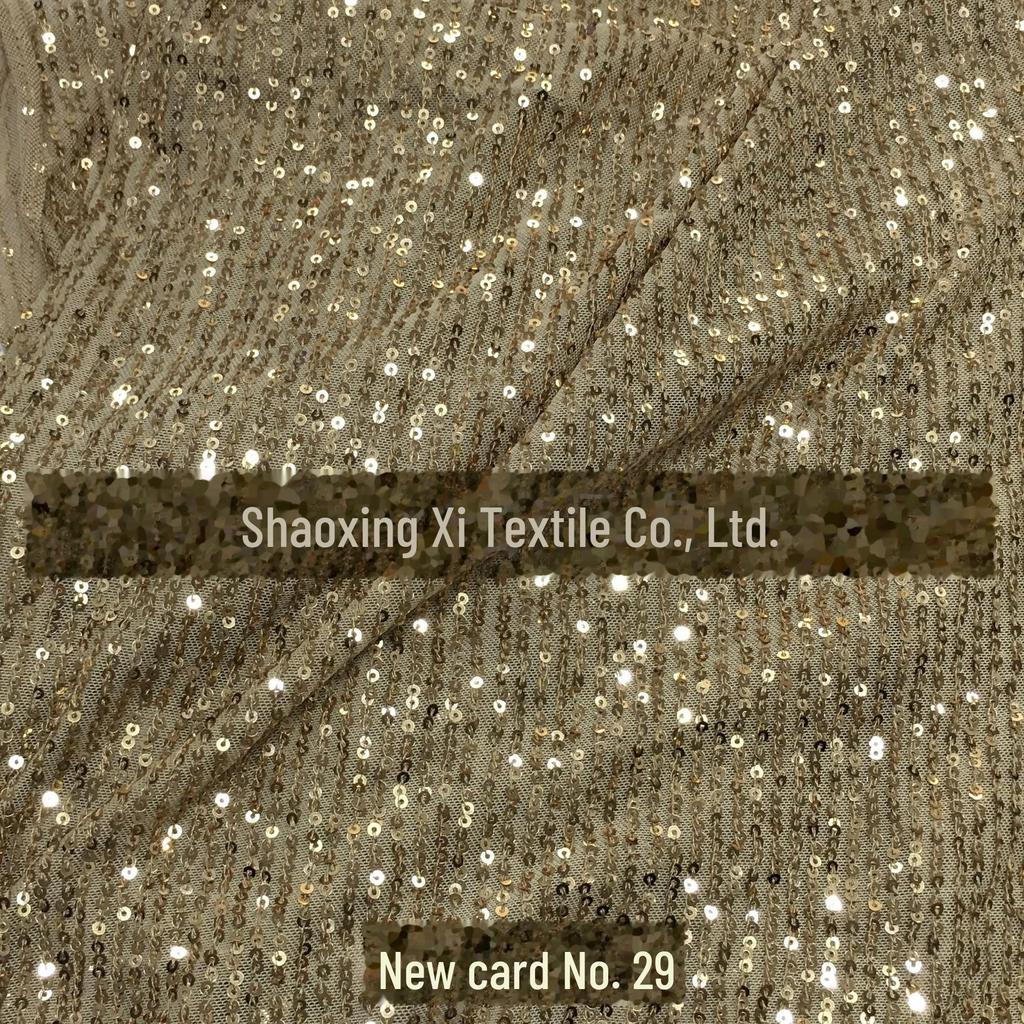 3mm Stripe Sequin Embroidery Mesh Fabric for Dress or Costume