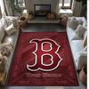 Boston Red Sox Crystal Velvet Rug, Custom Name Text Personalized Non‑Slip Floor Mat for Home Decor Gift