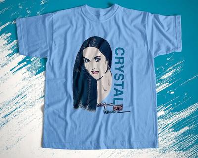 Vtg Crystal Gayle Heavy Cotton All Size Unisex Light Blue Classic Shirt TR674
