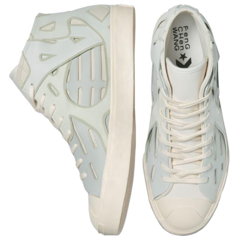 Feng Chen Wang x Converse Jack Purcell Деконструированные Кэжуал Нескользящие Износостойкие Мид-топ Скейтбордические Кроссовки Унисекс Белый Серый
