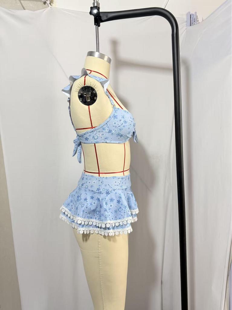 Женский пляжный бикини-комплект с европейским и американским принтом 2026