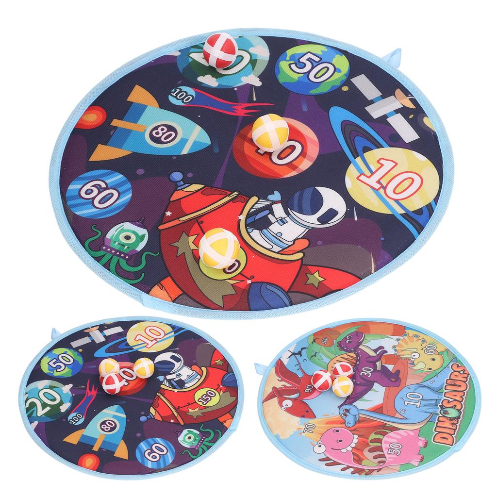 Kids Round Dart Board Game Set with 3 Strong Balls Cartoon Educational Large Dart Board Toys