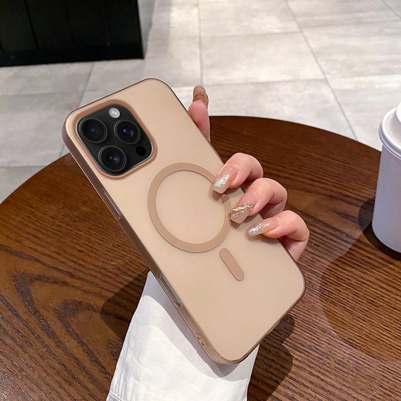 Применимо к чехлу для мобильного телефона iPhone17PROMAX, ледяной туман, магнитное крепление, ультратонкий, матовый PC, Apple 16E/15, жесткая защита 11/X