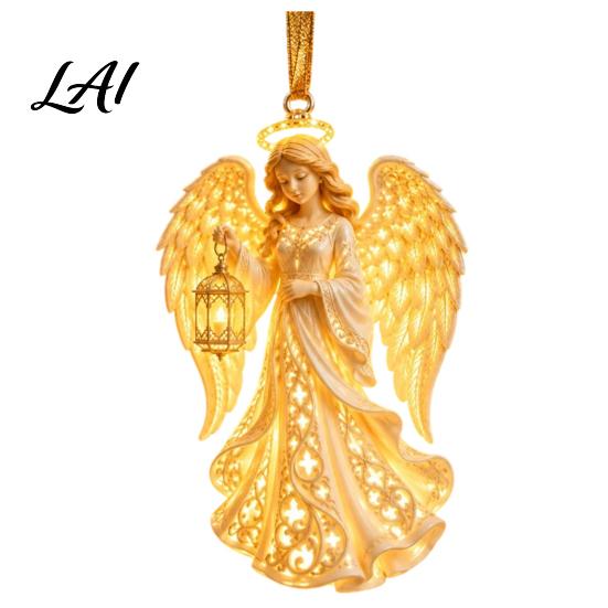 Customizable Party Scene Supplies Angel Christmas Pendant Artistic Hollow Design Hanging Ornament Holiday Ornaments Decorative Acrylic Accent