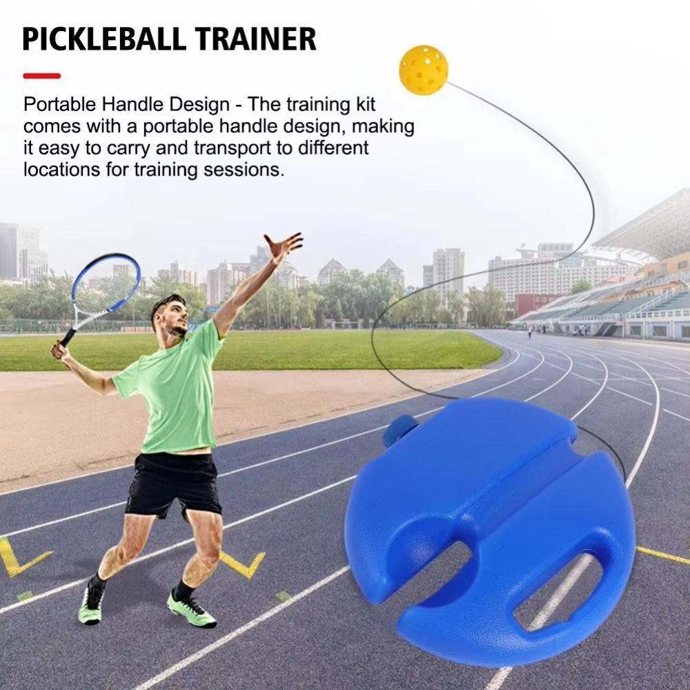 Blue Base Pickleball Trainer Creative Pickleball Training Aids Tennis Trainer  Indoor Sports