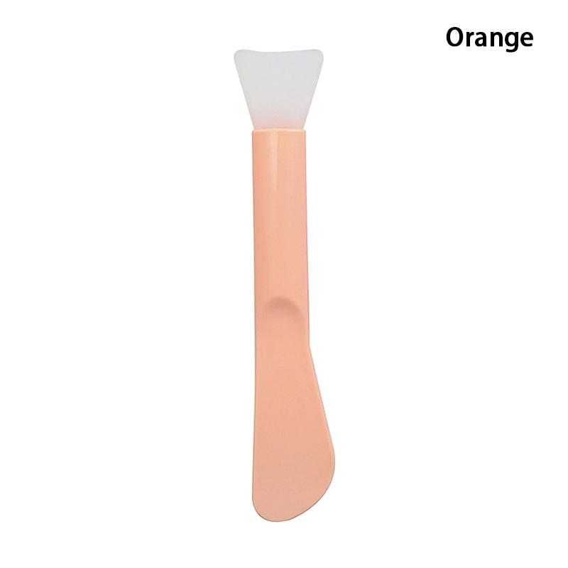 Двойная силиконовая щетка для маски для лица с мягкой головкой и скребком, встроенная палочка для размешивания грязевой пленки двойного назначения, инструмент для самостоятельного нанесения косметической пленки