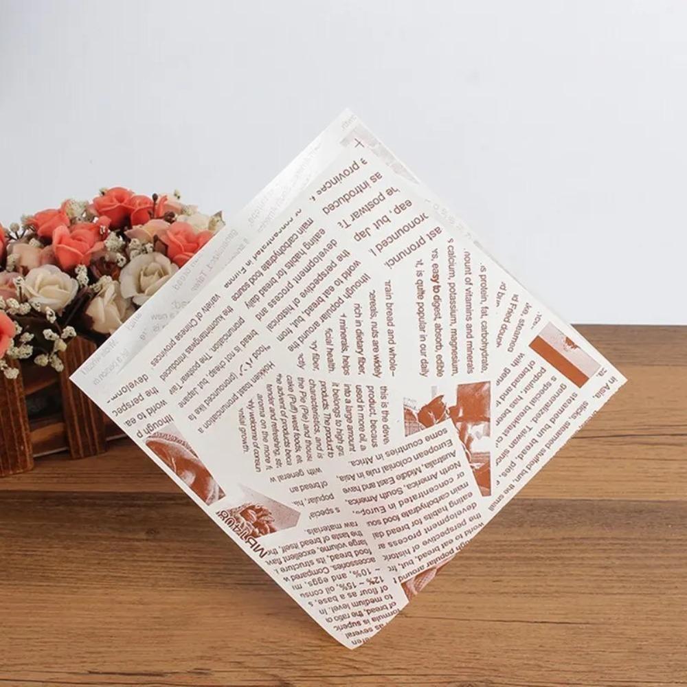 100Pcs 15x15cm Sandwich Wrappers Oilproof Disposable Hamburger Pouch Restaurant