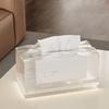 Desktop Tissue Box Creative Translucent Tissue Case with Spring Nordic Style Kitchen Table Napkins Box Bathroom Tissue Container