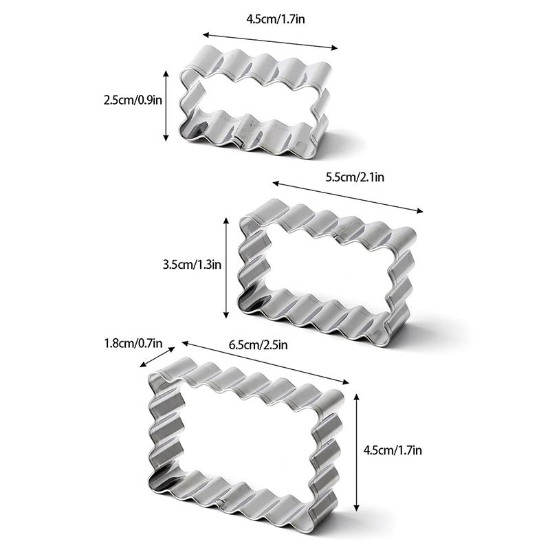 3Pcs Mini Cookie Cutter Set Stainless Steel Sugar Biscuit Veggie Cutters DIY Cookie Mold Outdoor Tableware