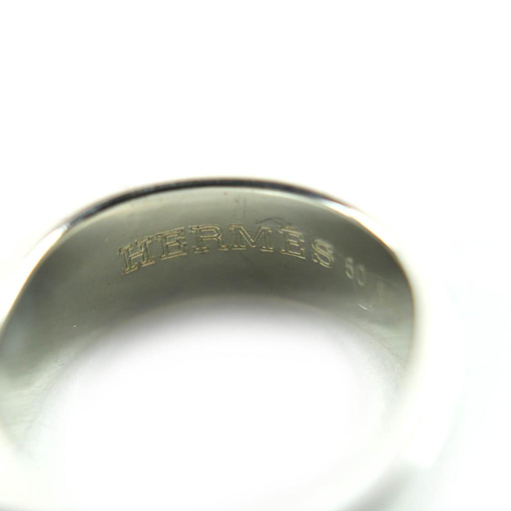 Excellent HERMES Ring Bucket Ring Silver gold 925 Women 50 Used