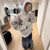 Женская толстовка с капюшоном и вышитым по краям цветочным узором для осени и зимы, свободное пальто в повседневном и расслабленном стиле для пар